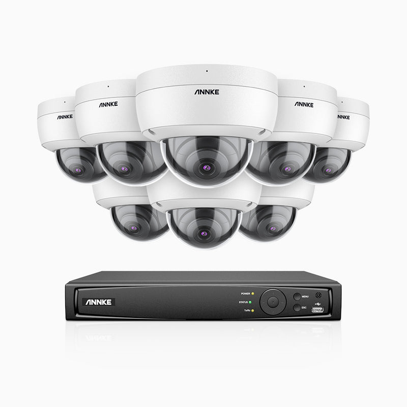 H800 - Zestaw do Monitoringu PoE 8 Kamery 4K z 16-Kanałowy Rejestratorem NVR, Przetwornikiem obrazu SONY, Identyfikacji osób lub pojazdów, Wbudowany mikrofon, IP67, Obsługuje RTSP i ONVIF
