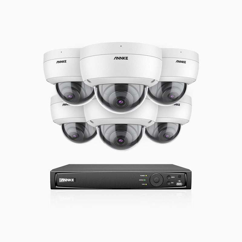 H800 - Zestaw do Monitoringu PoE 6 Kamery 4K z 8-Kanałowy Rejestratorem NVR, Przetwornikiem obrazu SONY, Identyfikacji osób lub pojazdów, Wbudowany mikrofon, IP67, Obsługuje RTSP i ONVIF