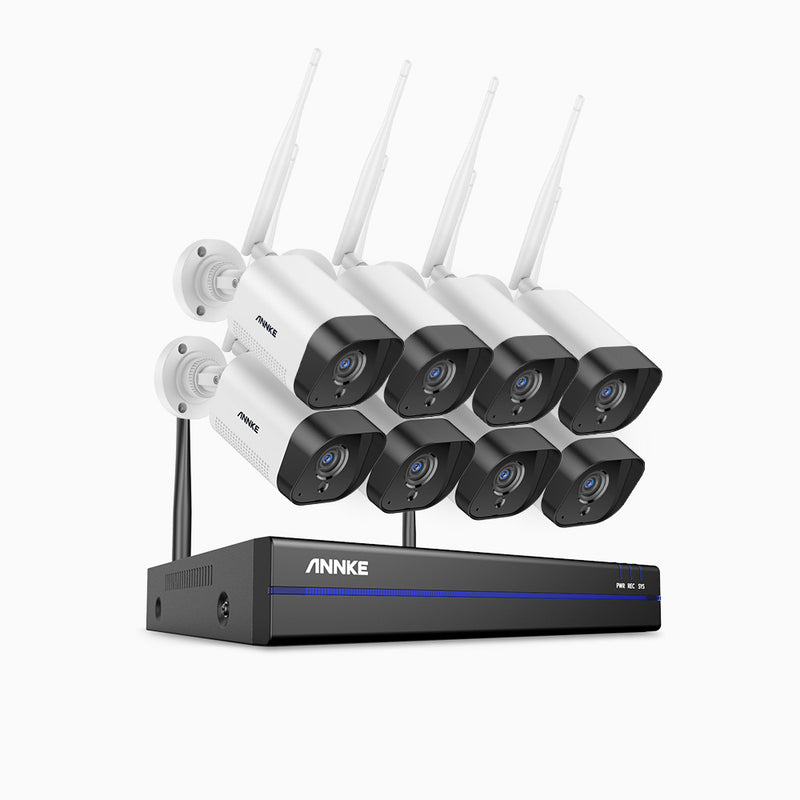 WS300 - Zestaw do Monitoringu Bezprzewodowych 8 Kamery 2K z 8-Kanałowy Rejestratorem NVR, Wbudowany Mikrofon, Rozpoznawanie Osób, Działa z Alexa